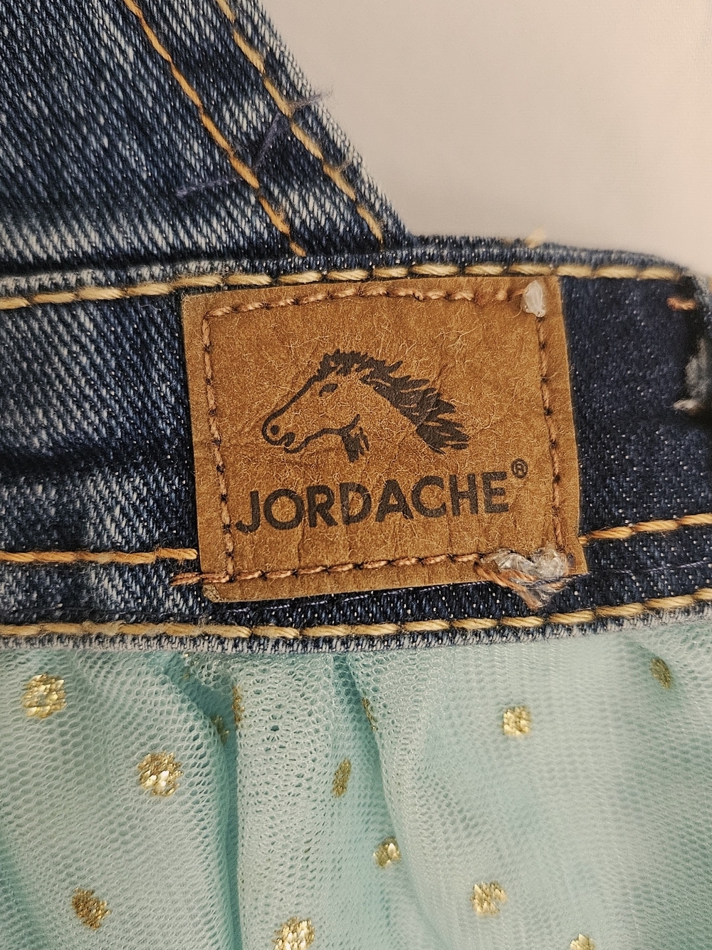 Jordache Denim & Tulle Butterfly Dress Toddler Girls Size 2T Blue Mint Green - Picture 5 of 8